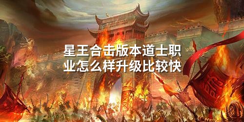 星王合击版本道士职业怎么样升级比较快