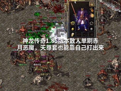 神龙传奇1.85版本散人单刷赤月恶魔，天尊套也能靠自己打出来