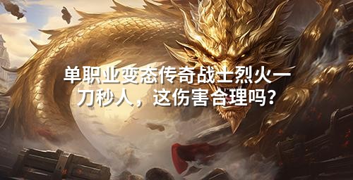 单职业变态传奇战士烈火一刀秒人，这伤害合理吗？