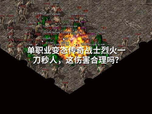 单职业变态传奇战士烈火一刀秒人，这伤害合理吗？