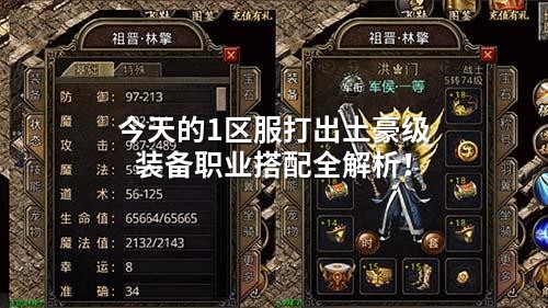 今天的1区服打出土豪级装备职业搭配全解析！