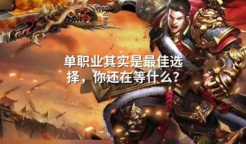 单职业其实是蕞佳选择，你还在等什么？