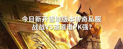 今日新开雪域版本传奇私服战战VS道道谁PK强？